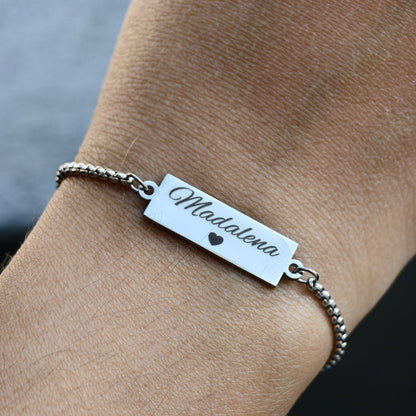 Pulseira Aço Inoxidável • Retângular